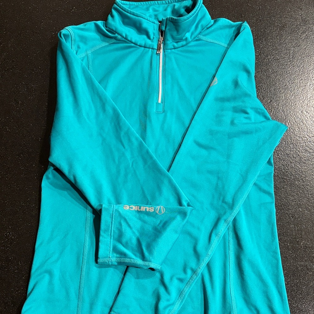 Sunice Turquoise Quarter-Zip Performance Pullover